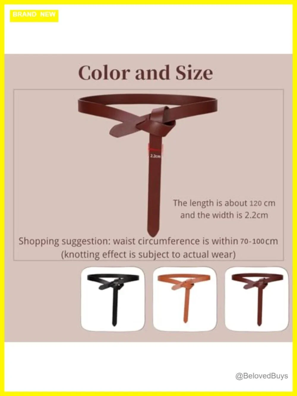 Women Soft Faux Leather Knot Belt Adjustable Tie Waist Belt